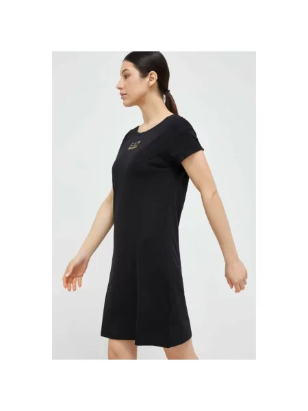 Sukienka Emporio Armani Ea7 z krótkim rękawem z logo czarna