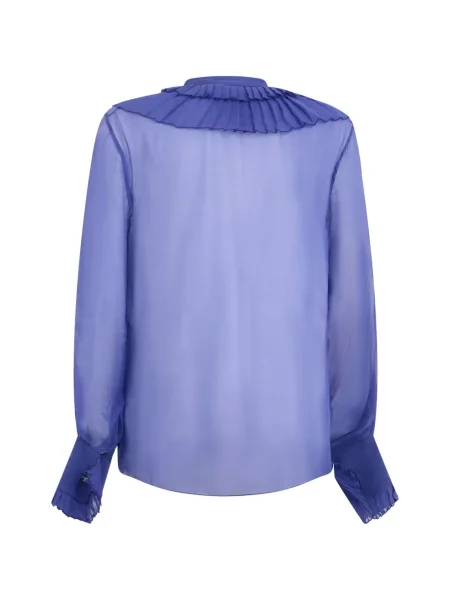 Cămașă Alberta Ferretti de mătase albastru