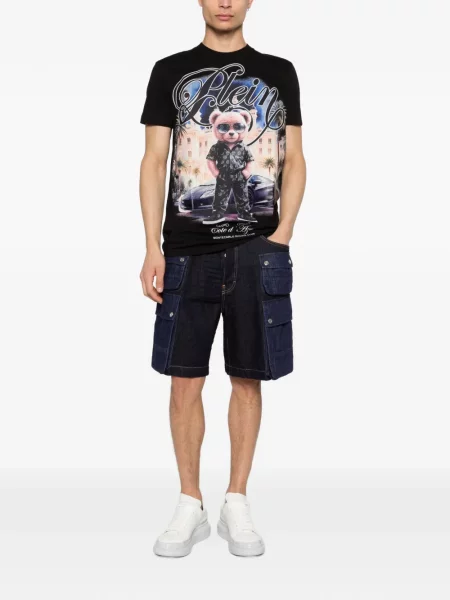 Tricou Philipp Plein cu imagine teddy negru