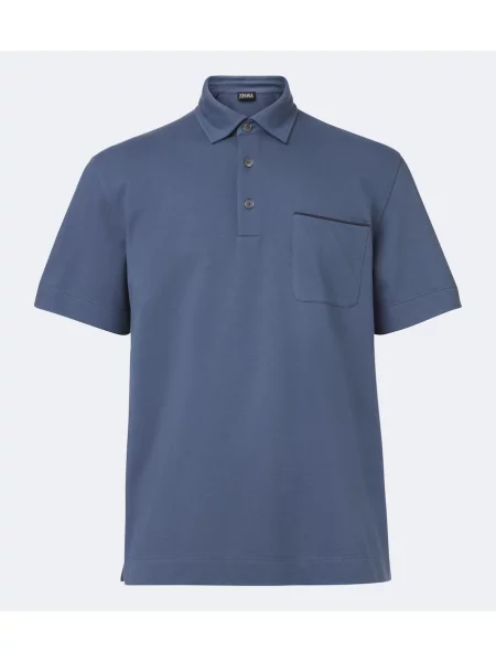 Tricou polo Zegna albastru