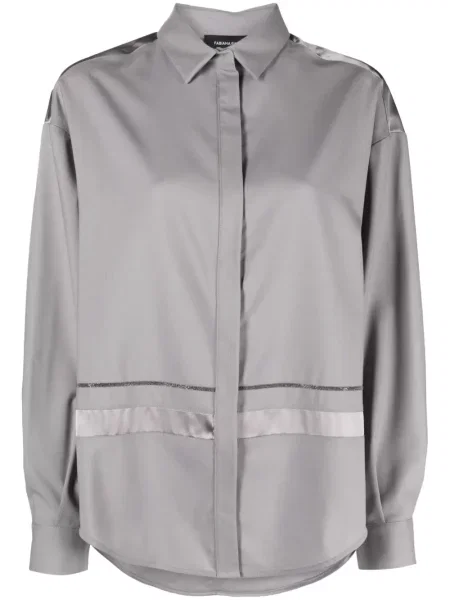 Długa koszula Fabiana Filippi z wełny merino szara