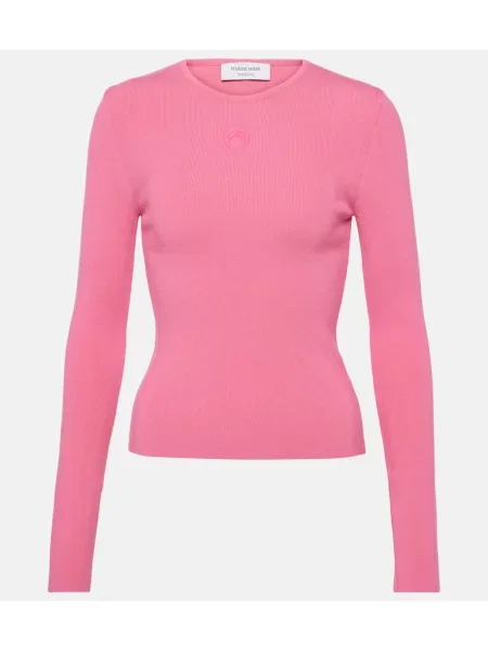 Jersey top Marine Serre z odprtim hrbtom roza