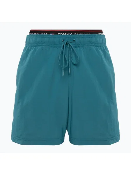 Olcsóbban. Férfi úszónadrág Tommy Jeans DW SF Medium Drawstring timeless teal. Méret: L zöld