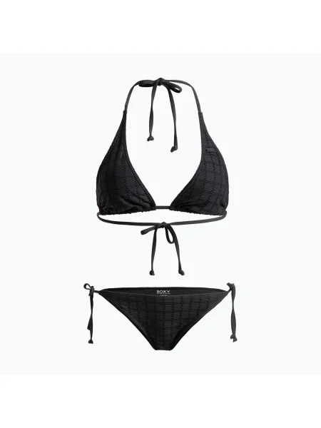 Női kétrészes fürdőruha ROXY Camilo Elongated Tri antracit. Méret: XS fekete