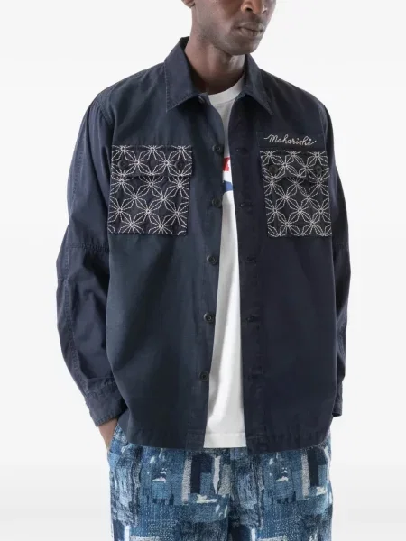 Cămașă Maharishi cu broderie albastru