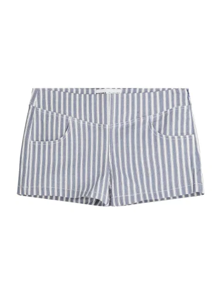 Bershka Nohavice modrosivá biela