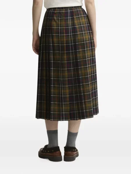 Карирана миди пола Barbour зелено
