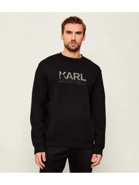 Karl Lagerfeld Hanorac cu adaos de lână negru