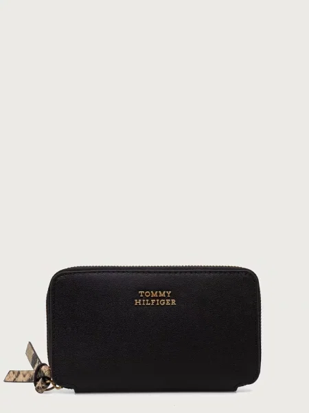 Tommy Hilfiger πορτοφόλι γυναικείο δερμάτινο μαύρο