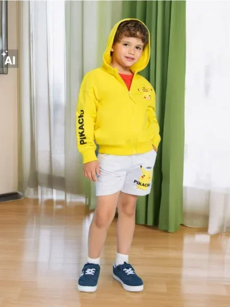 Sinsay Teplákové kraťasy Pokémon šedá