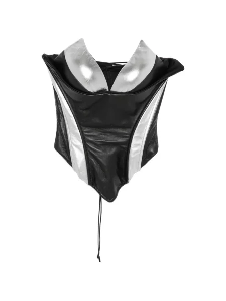 Top Mitiliane Couture din piele negru