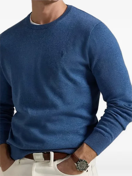 Polo Polo Ralph Lauren cu broderie cu imprimeu geometric din fleece maro