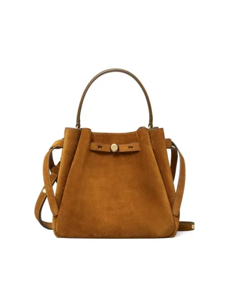 Kapelusz Tory Burch zamszowy brązowy