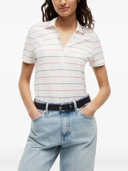 Top Tommy Hilfiger cu dungi alb