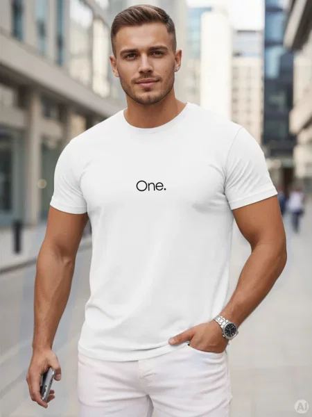 T-shirt z nadrukiem Dstreet biały