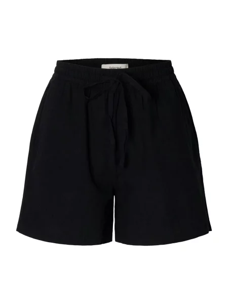 SELECTED Pantaloni SLFLUISA-LINNIE' negru