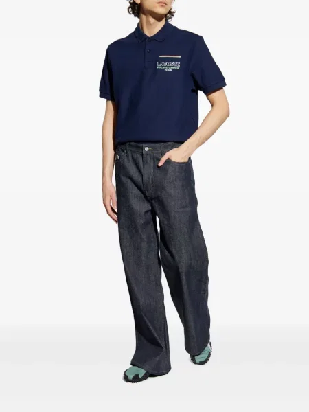 Polo Lacoste cu broderie albastru
