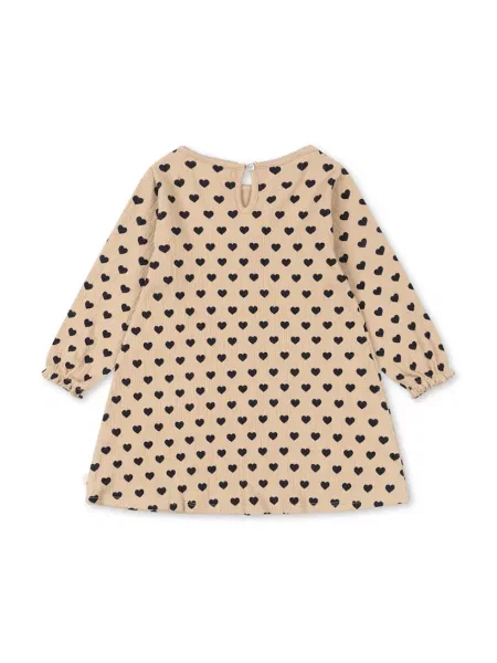 Konges Sløjd Dětské šaty s bavlnou CHLEO DRESS GOTS béžové