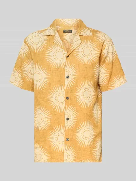 Koszula casual o kroju krój regular fit z nadrukiem allover model BILBAO' Jack & Jones Premium pomarańczowa