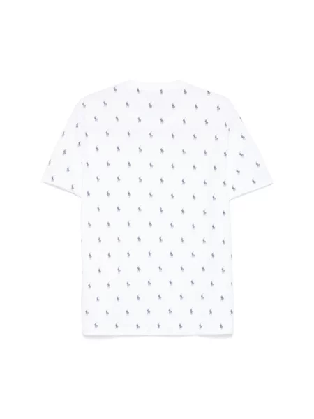 T-shirt z prążkowanym okrągłym dekoltem Polo Ralph Lauren biała