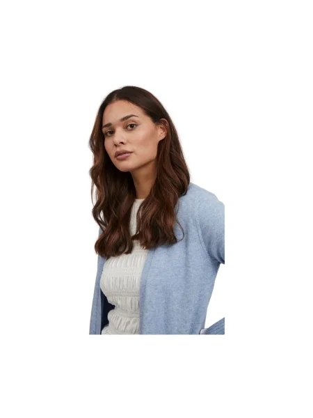 Cardigan Vila melange lung albastru