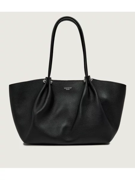 Weekend MaxMara De piele geantă shopper + borsetă Wkasatira negru
