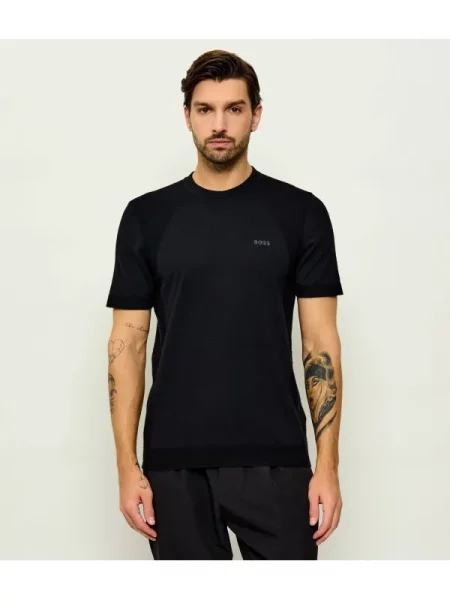 BOSS GREEN Pulover KN_Momentum-Lite TS negru