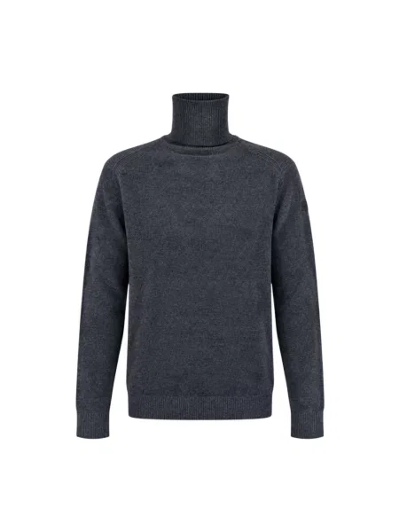 Dzianinowy sweter z golfem Rrd do golfa niebieski