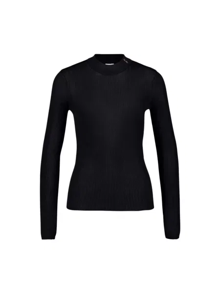 Jedwabny sweter Saint Laurent z nadrukiem czarny