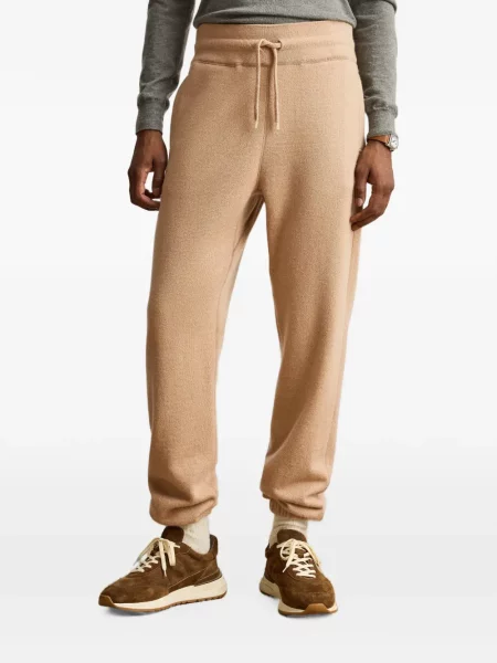 Μάλλινο τρέξιμο παντελόνι Ralph Lauren Purple Label με κορδόνι μωβ