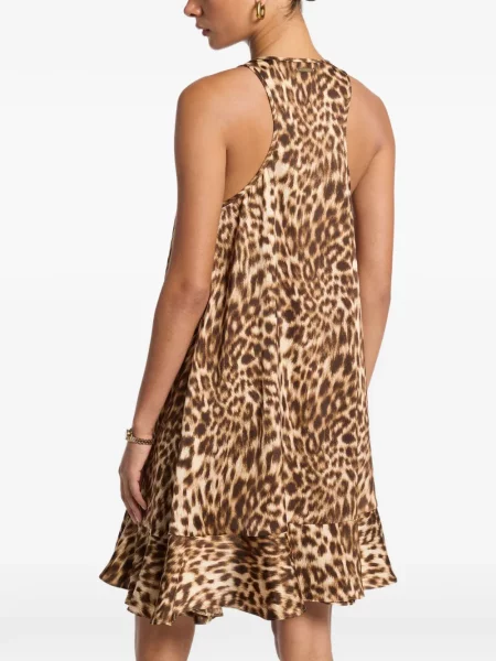 Rochie Michael Kors din satin cu imagine cu model leopard