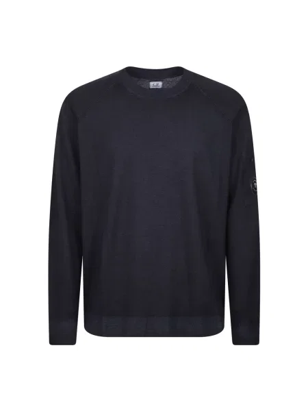 Lniany sweter C.p. Company niebieski