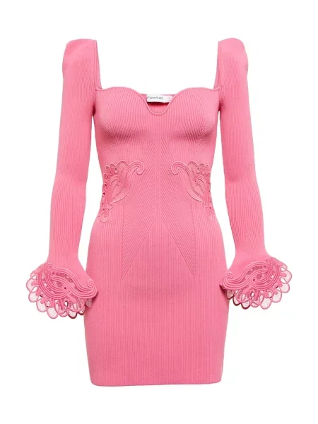 Rochie Self-portrait tricotate roz