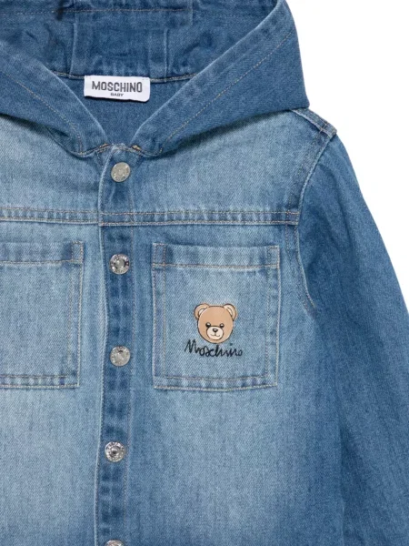 Kurtka jeansowa dziecięca Moschino niebieska