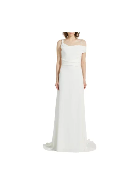 Sukienka maxi Max Mara drapowana biała