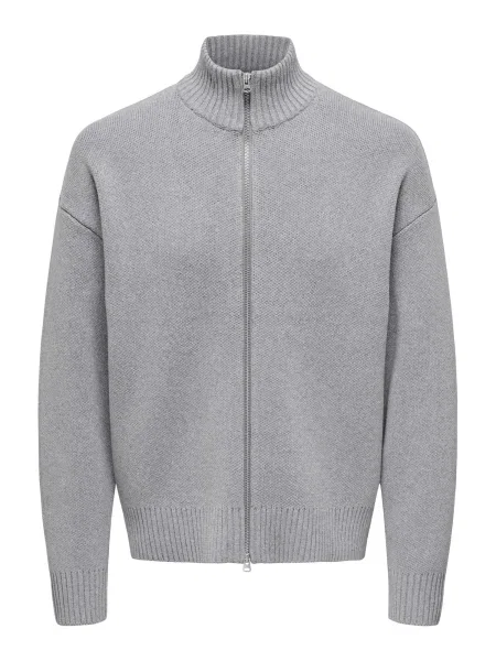 Only & Sons Kardigan ONSBlake melír šedý