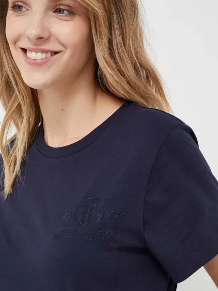 Gant tricou din albastru marin bej