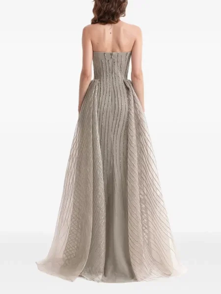 Rochie Gemy Maalouf din organza fără bretele verde