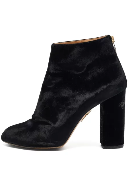 Botine Charlotte Olympia de catifea negru