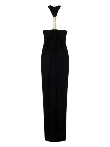 Rochie midi Tom Ford până la genunchi cu gât halter de costum negru