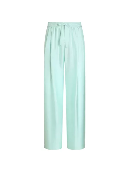 Pantaloni Dolce & Gabbana de mătase albastru