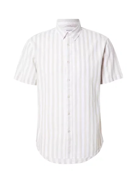 Prugasta košulja Selected Homme od kašmira bijela