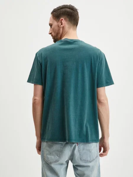 GUESS Tricou SS BSC GUESS MUSIC POSTER verde