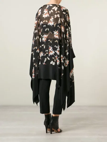 Poncho Givenchy cu model floral negru