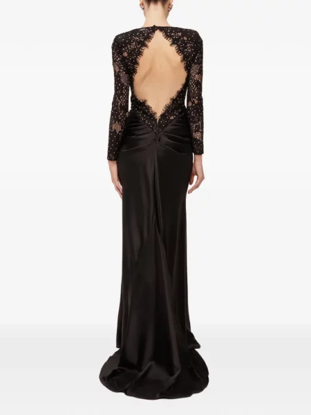 Rochie maxi Nissa din satin negru