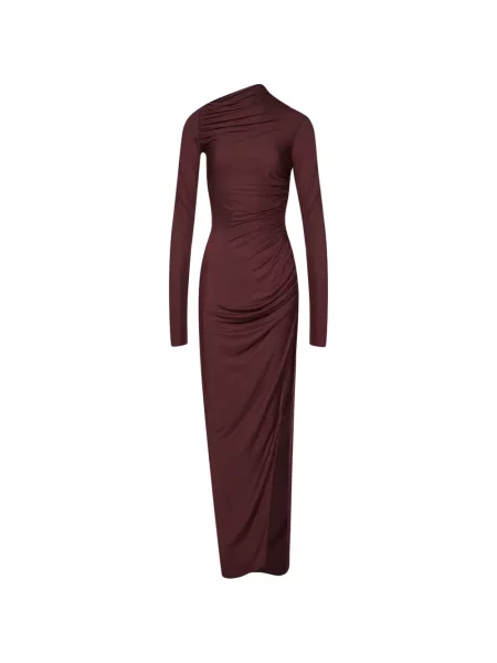 Rochie maxi Rick Owens Lilies cu volane asimetrică roșu