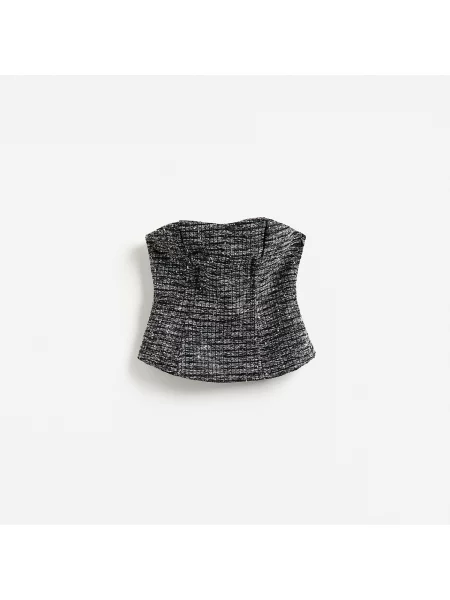Reserved Mintás felső antracitszürke