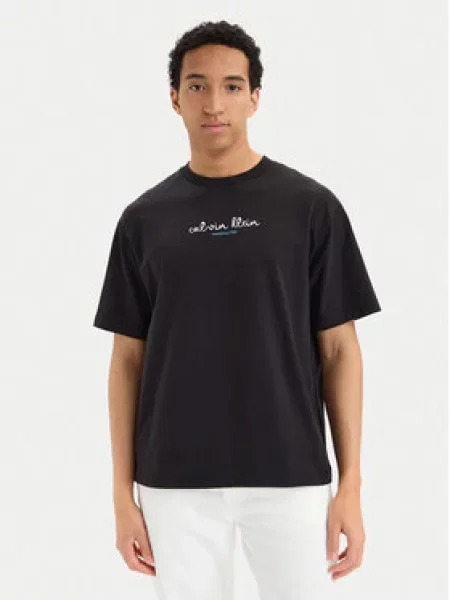 Calvin Klein Jeans Majica SS CK TRVL črna