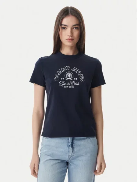 Tommy Jeans Majica Heritage Logo Mornarsko modra