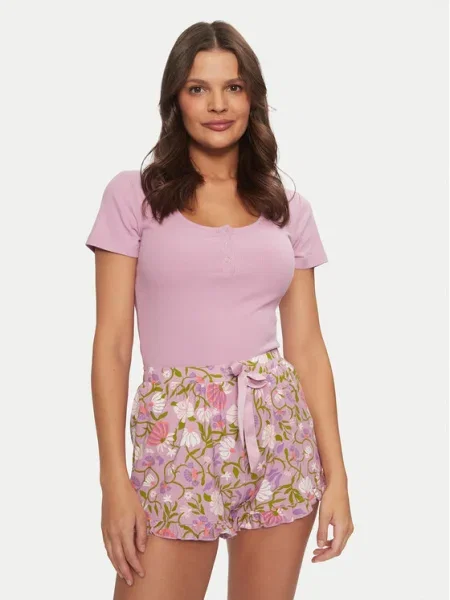 Hunkemöller Cămașă pijama Henley roz